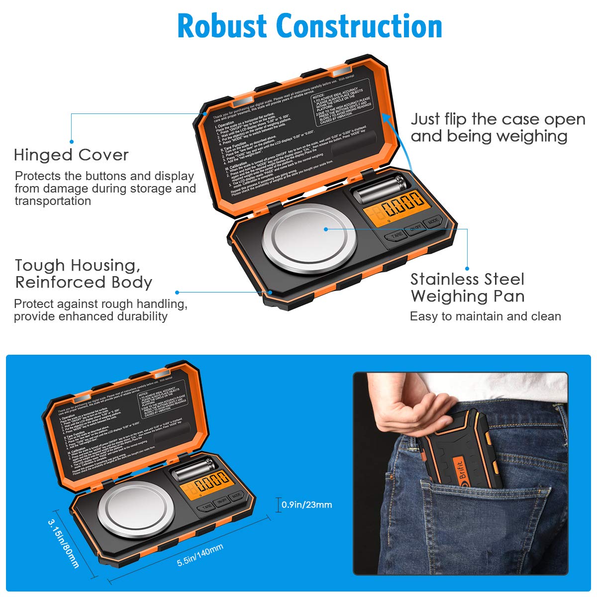 (New Version) Amir Professional Digital Scale, 20G Pocket Scale With 0.001G Accuracy, Electronic Smart Scale With 20G Calibratio